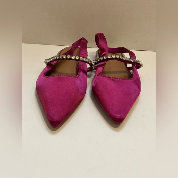ASOS design Lizzie embellished slingback ballet flats in pink satin 9 - Picture 2 of 10